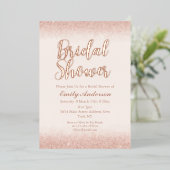 Chic Roos Goud Vrijgezellenfeest Folie Uitnodiging (Staand Voorkant)