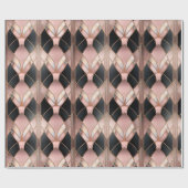 Chic Roos Goud Zwart Abstract Cadeaupapier (Vlak)