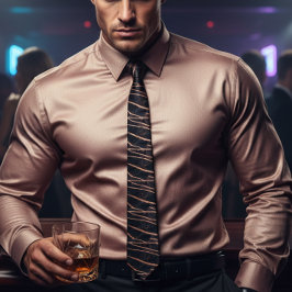 Chic roos gouden en zwarte marmeren schittering br stropdas