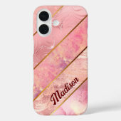 Chic roos gouden girly elegante geometrische Hoesj Case-Mate iPhone Case (Achterkant)