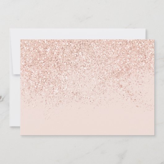 Chic roos gouden glitter blush afstuderen typograf kaart (Achterkant)