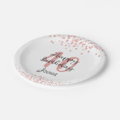 Chic Roos Gouden Glitter HAPPY 40ste VERJAARDAG Na Papieren Bordje (Gekanteld)