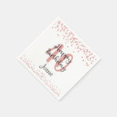 Chic Roos Gouden Glitter HAPPY 40ste VERJAARDAG Na Servet (Hoek)