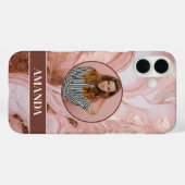 Chic Roos Gouden Glitter Marmeren Foto Case-Mate iPhone Case (Achterkant (horizontaal))