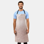 Chic roos gouden glitter ombre blush roze make-up schort (Gedragen)