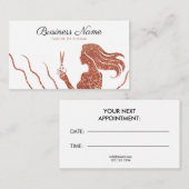 Chic Roos Gouden Glitter Schaar Kapsalon Afsprakenkaartje (Voorkant / Achterkant)