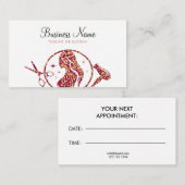 Chic Roos Gouden Glitter Vrouw Kapper Afsprakenkaartje (Voorkant / Achterkant)