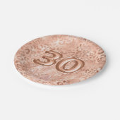 Chic Roos Gouden Luipaard Print 30e Verjaardag Papieren Bordje (Gekanteld)