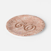 Chic Roos Gouden Luipaard Print 60ste Verjaardag Papieren Bordje (Gekanteld)