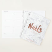 Chic roos gouden nagels typografie marmerbenoeming planner (Display)