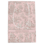 Chic  roos gouden toile de jouy medium cadeauzakje (Voorkant)