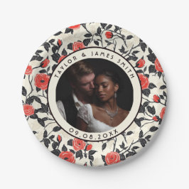 Chic Roos minimalistische bruiloft Borden voor kop Papieren Bordje
