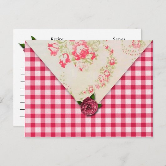 Chic Roos Recipe Card Briefkaart (Voorkant / Achterkant)