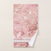 Chic Roos Roze Crystal Monogram Naam Marble Agate Bad Handdoek (Handdoek)