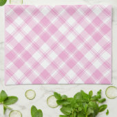 Chic Roos Roze en White Check Kitchen Towel Theedoek (Gevouwen)
