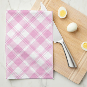 Chic Roos Roze en White Check Kitchen Towel Theedoek