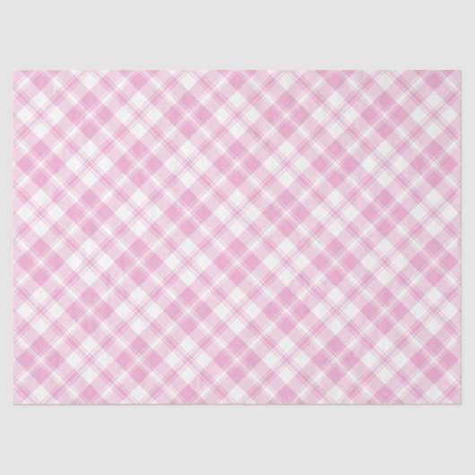 Chic Roos Roze en White Check Tissue Paper Tissuepapier (Voorkant)