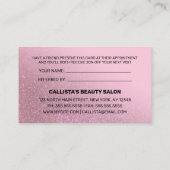 Chic Roos roze glitter gradiënt Typografie Aanbevelingskaartje (Achterkant)