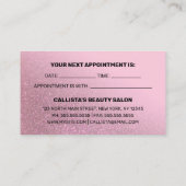 Chic Roos roze glitter gradiënt Typografie Afsprakenkaartje (Achterkant)