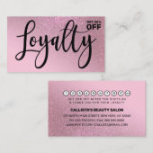 Chic Roos roze glitter gradiënt Typografie Klantenkaartje (Voorkant / Achterkant)