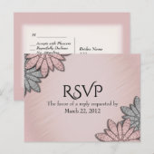 Chic Roos RSVP met menukeuze Uitnodiging Briefkaart (Voorkant / Achterkant)