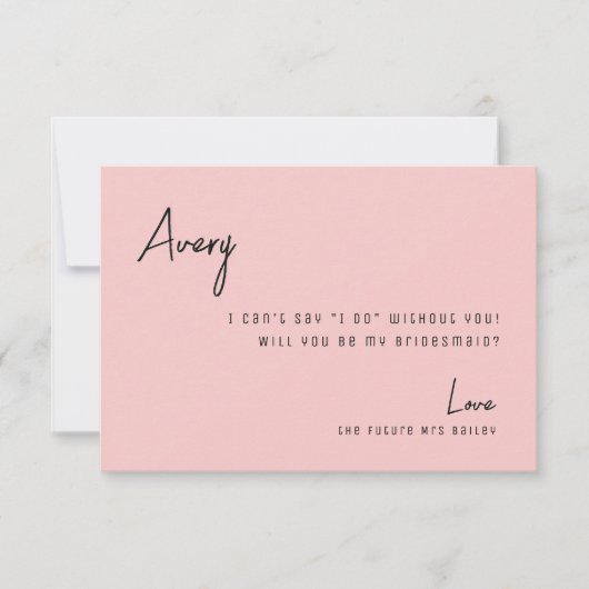 Chic Roos Tropical Beach Bridesmaid proposal Kaart (Voorkant)