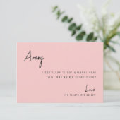 Chic Roos Tropical Beach Bridesmaid proposal Kaart (Staand voorkant)