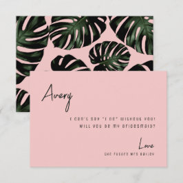 Chic Roos Tropical Beach Bridesmaid proposal Kaart