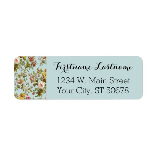 Chic  Roos ventilator kunstpatroon Etiket (Voorkant)