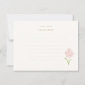 Chic Roos Wedding Lined Handgeschreven Note Kaart (Voorkant)