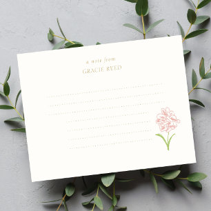 Chic Roos Wedding Lined Handgeschreven Note Kaart