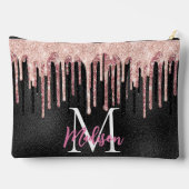 Chic roos zwart dripping monogram notitieboek etui (Achterkant)