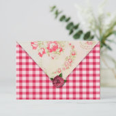 Chic Rose Bruiloft Receptie RSVP Kaart (Staand voorkant)