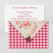 Chic Rose Bruiloft Receptie RSVP Kaart (Voorkant / Achterkant)