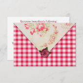 Chic Rose bruiloftsreceptie RSVP Kaart (Voorkant / Achterkant)