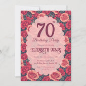 Chic Rose Floral Milestone Birthday Kaart (Voorkant)