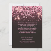 Chic Rose Gold & Black Bat Mitzvah Invitation Kaart (Achterkant)