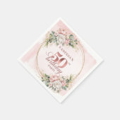 Chic Rose Gold Blush Floral Greenery 50th Birthday Servet (Hoek)