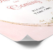 Chic Rose Gold Floral Greenery Thanks for Coming Poster (Hoek)