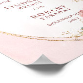 Chic Rose Gold Floral Greenery Wedding Welcome  Poster (Hoek)