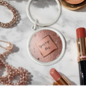 Chic Rose Gold Glitter Custom Logo  Sleutelhanger