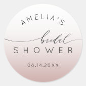 Chic Rose Gold Gradient Bridal Shower Ronde Sticker (Voorkant)