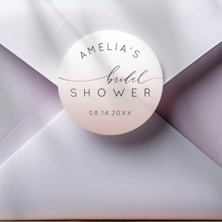 Chic Rose Gold Gradient Bridal Shower Ronde Sticker
