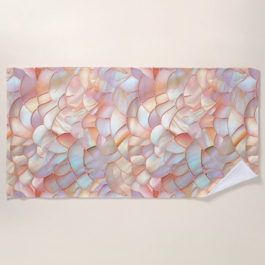 Chic rose gold iridescent mother of pearl strandlaken (Voorkant)