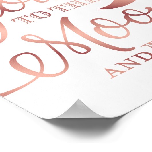 Chic Rose Gold LOVE YOU TO THE MOON Sign Print (Hoek)