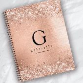 Chic Rose Gold Monogram Notitieboek