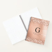 Chic Rose Gold Monogram Notitieboek (Binnen)