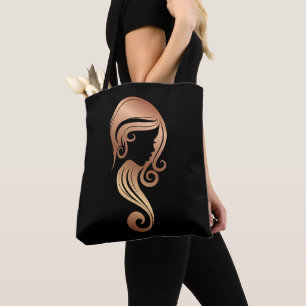Chic Rose Goud Beauty Girl Hair & Make-up Salon Tote Bag