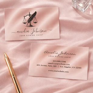 Chic Rose Goud Notaris Akten Ondertekenings Agent Visitekaartje