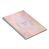 Chic RoseGold Geometric Trendy Elegant Pink Silver Notitieboek (Rechterzijde)